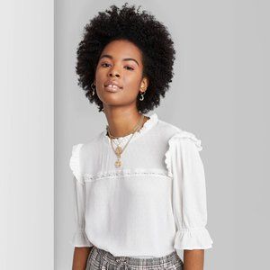 Women's Short Sleeve High Neck Boxy Top - Wild Fab